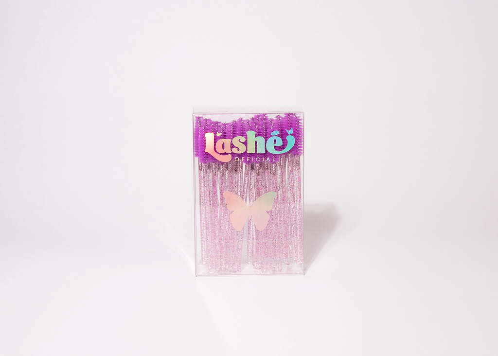 PURPLE GLITTER LASH WANDS