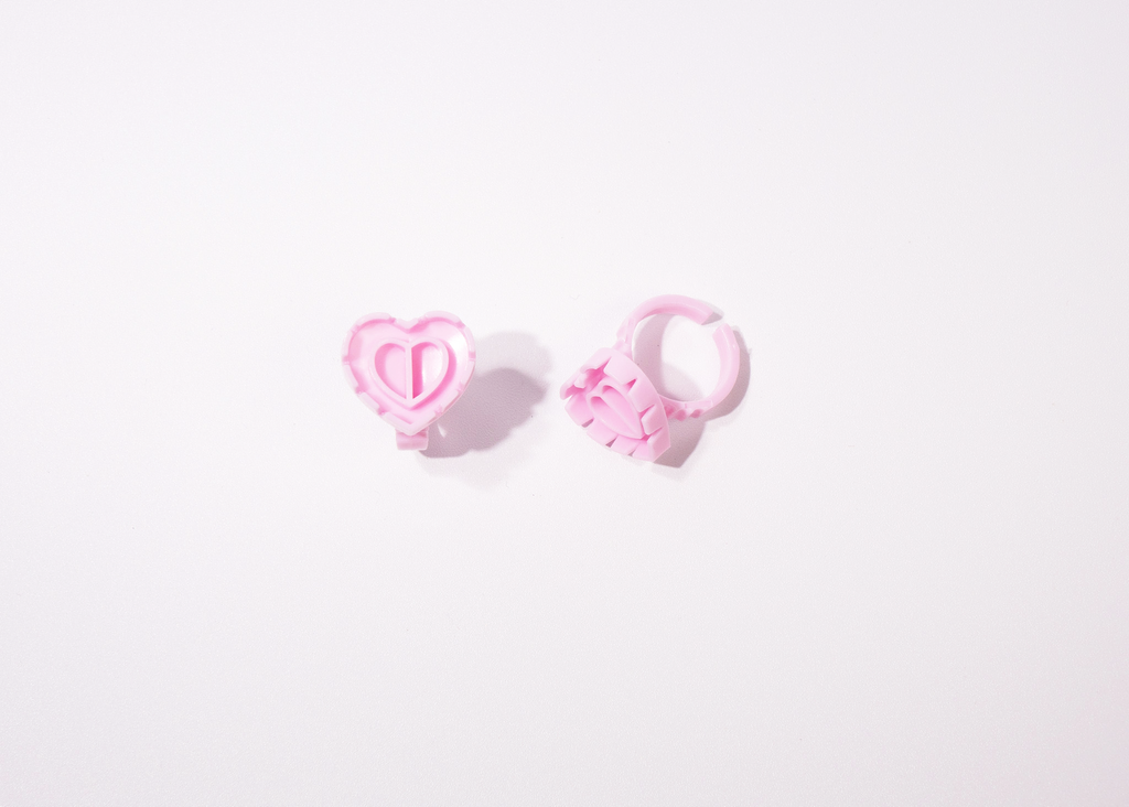 PINK HEART GLUE RINGS